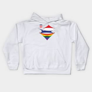 Croatia  pride flag Kids Hoodie